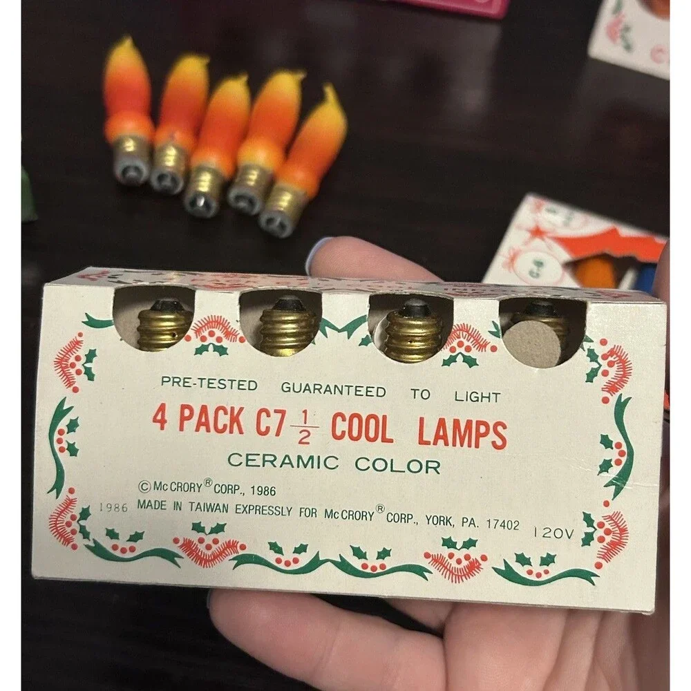 Vintage Christmas Replacement Light Bulbs Lot C6 C7 C7 1/2 NOS Used Ceramic Mix